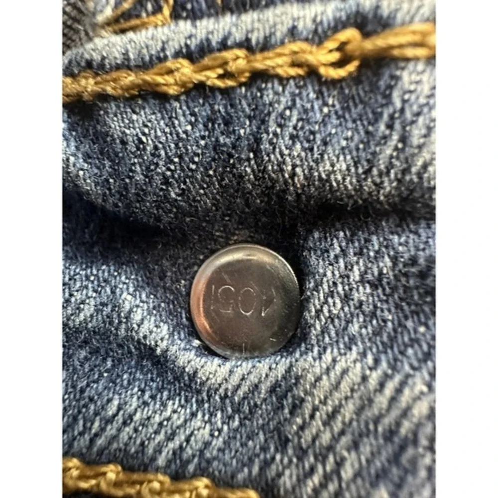 Levis 505 Jeans Mens 40x32 (38x29) Medium Blue Straight Leg Denim Distressed‎
